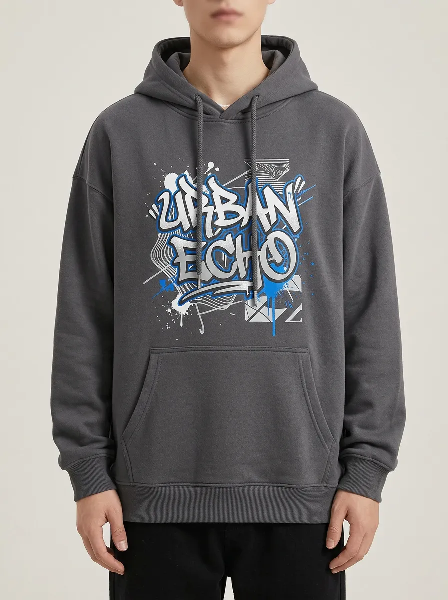 Unisex Urban Streetwear Graffiti Echo Hoodie