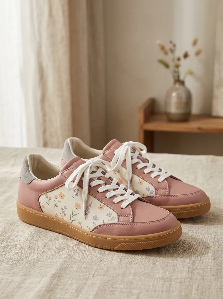Women's Floral Garden Pink Printed Sneakers
