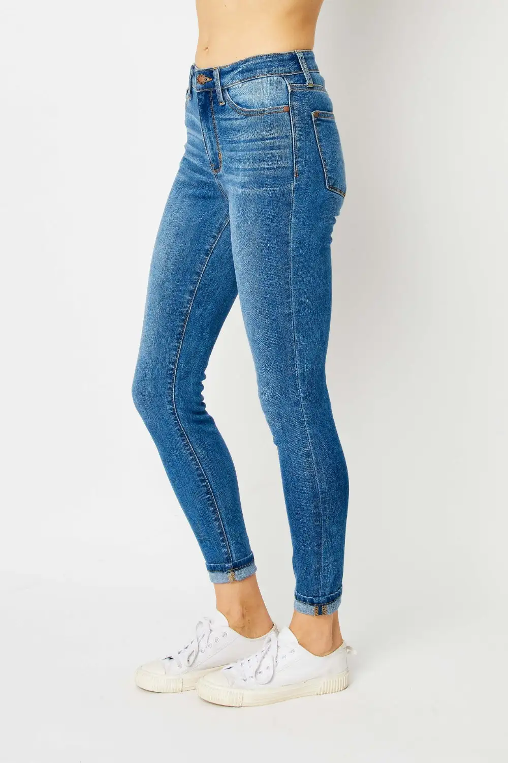 Low Rise Cuffed Hem Skinny Jeans