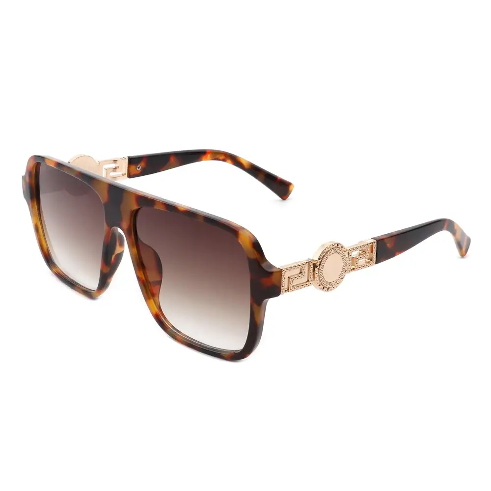 Matte Square Flat Top Frame Sunglasses