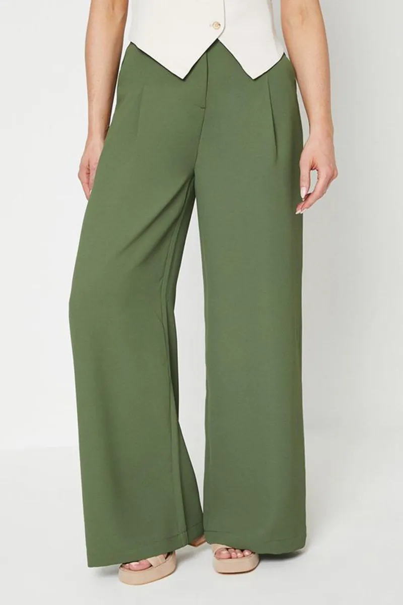 Casual Style Tailored Wide Leg Trouser
