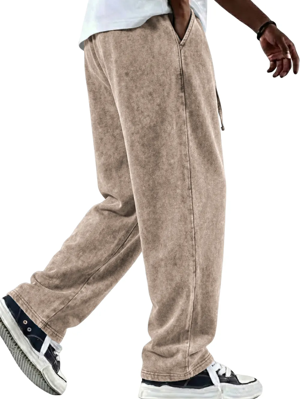 Garment Washed Drawstring Pants