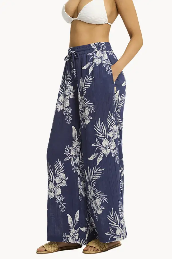 High Rise Gauze Beach Pants