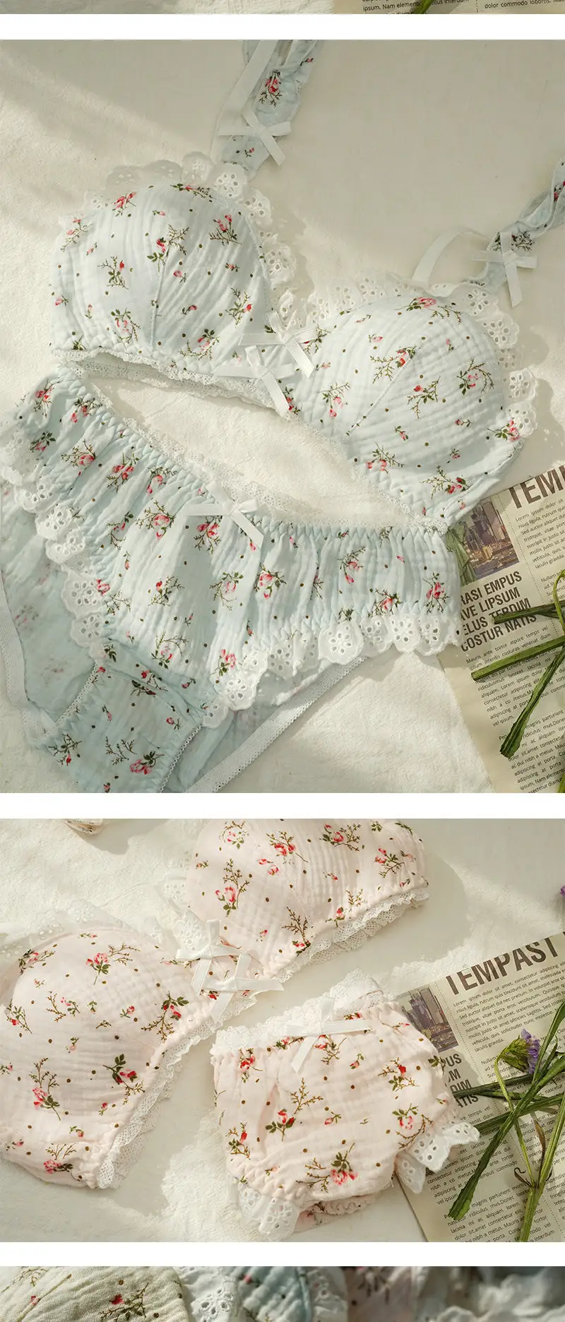 Elegant French Floral Cotton Underwear