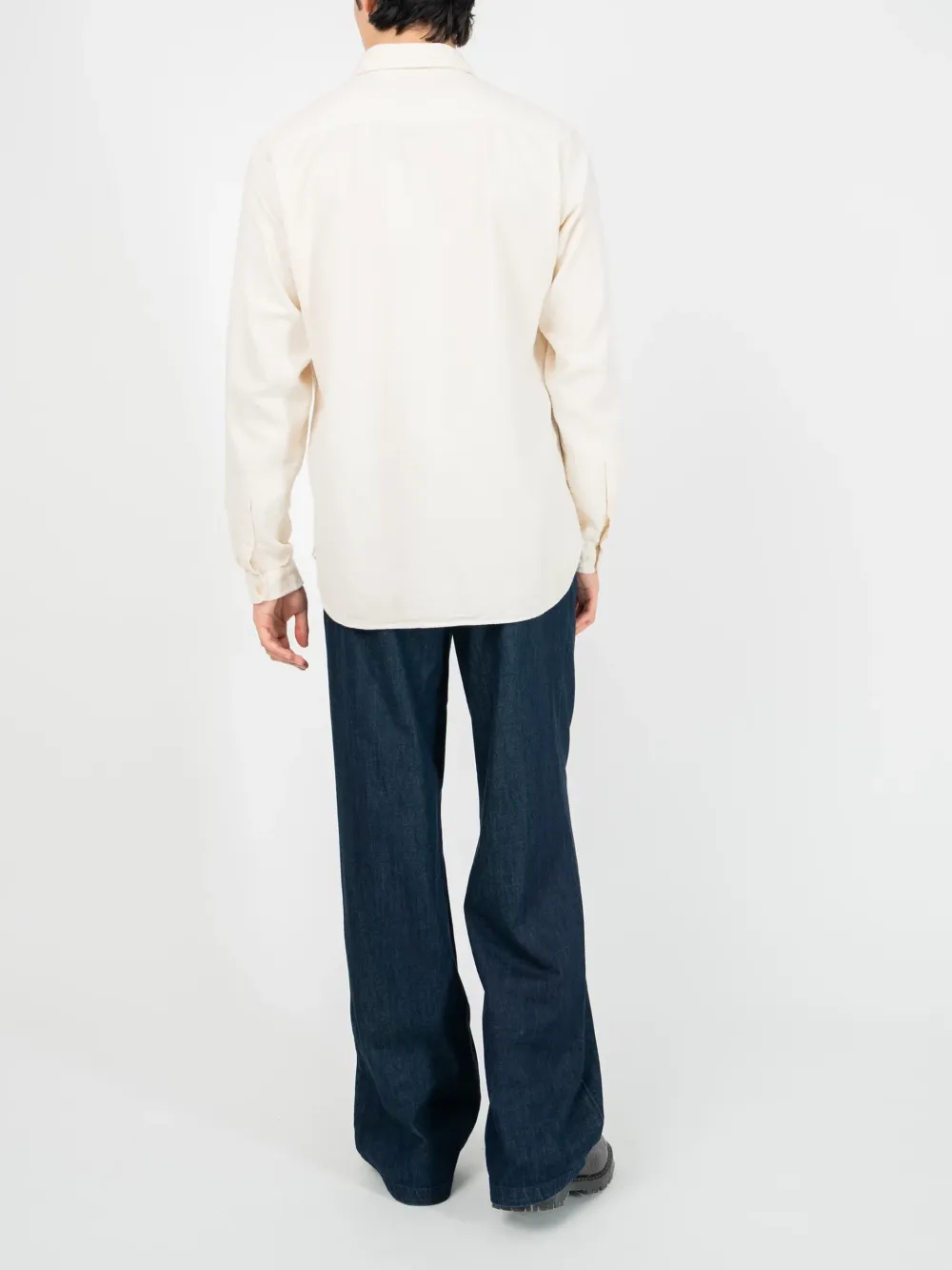 Casual Style Cream Cotton Shirt