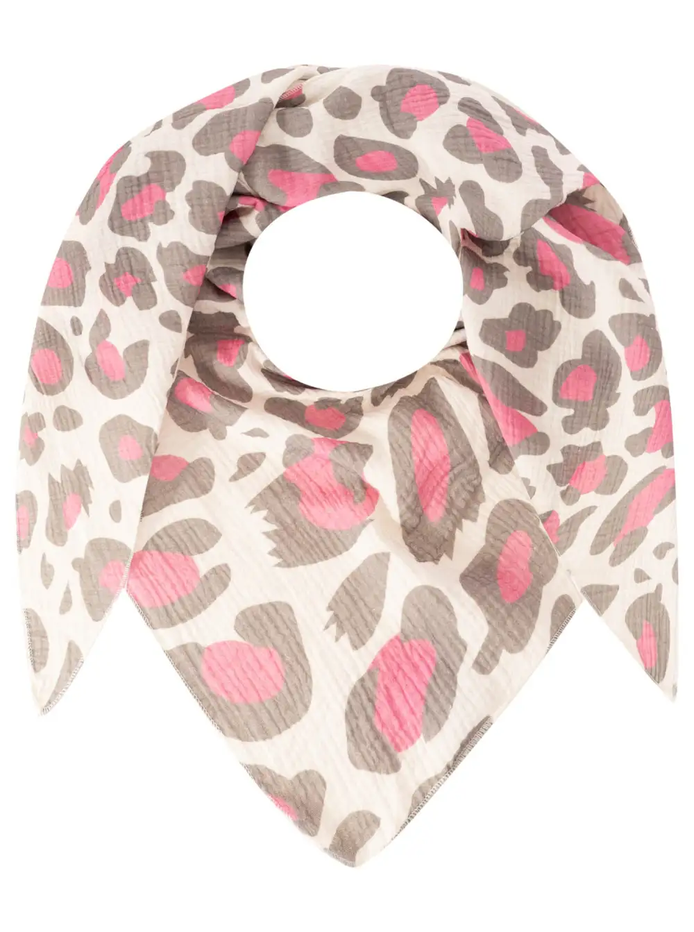 Textured Graphic Cotton Wool Leopard Pattern Fashion Scarf
