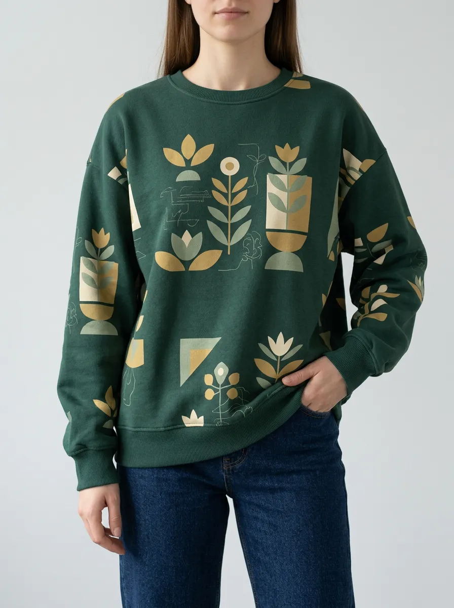 Crewneck Relaxed Easy Wear Sweatshirt