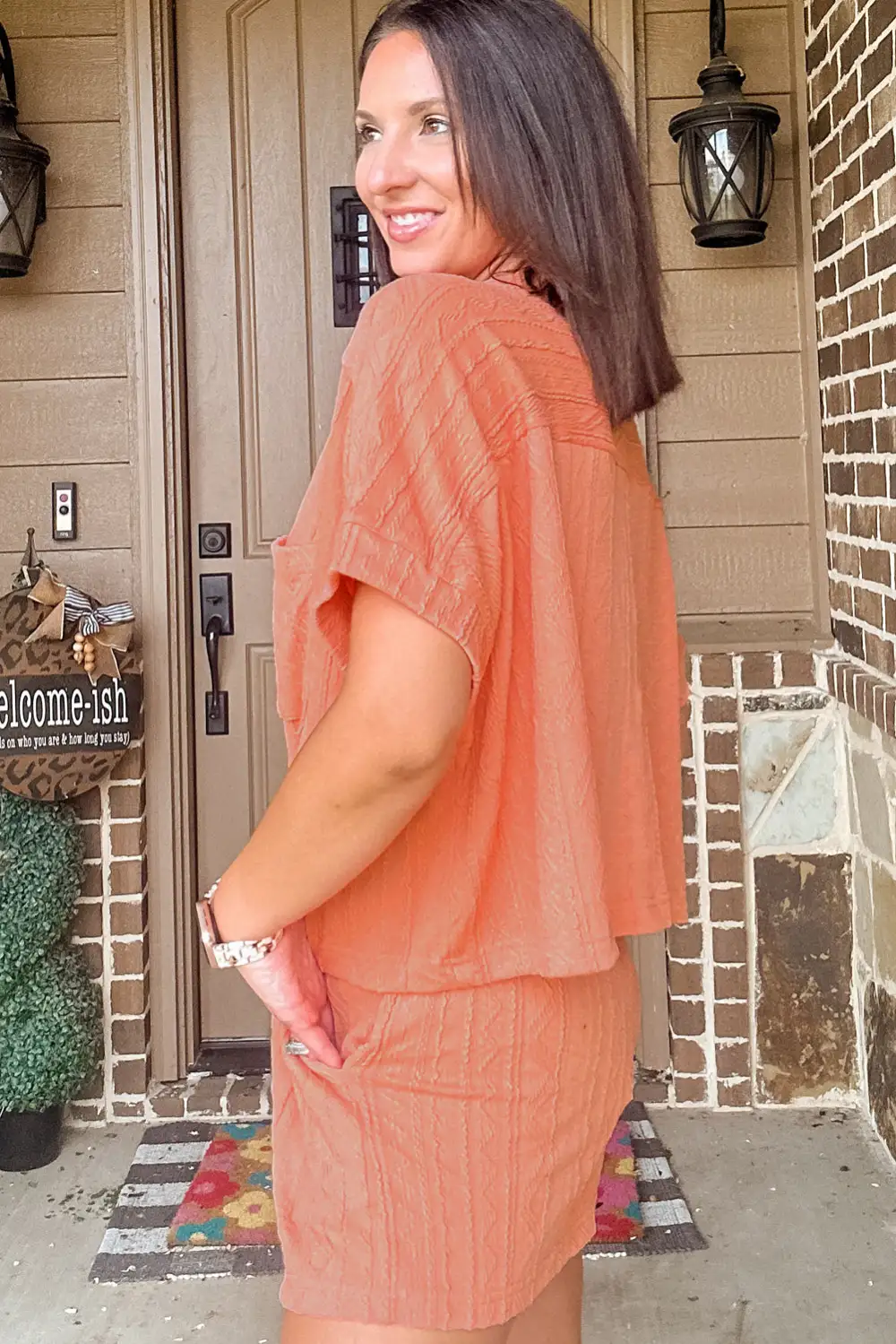 Pocket Sleeve Relaxed Shorts Lounge Set