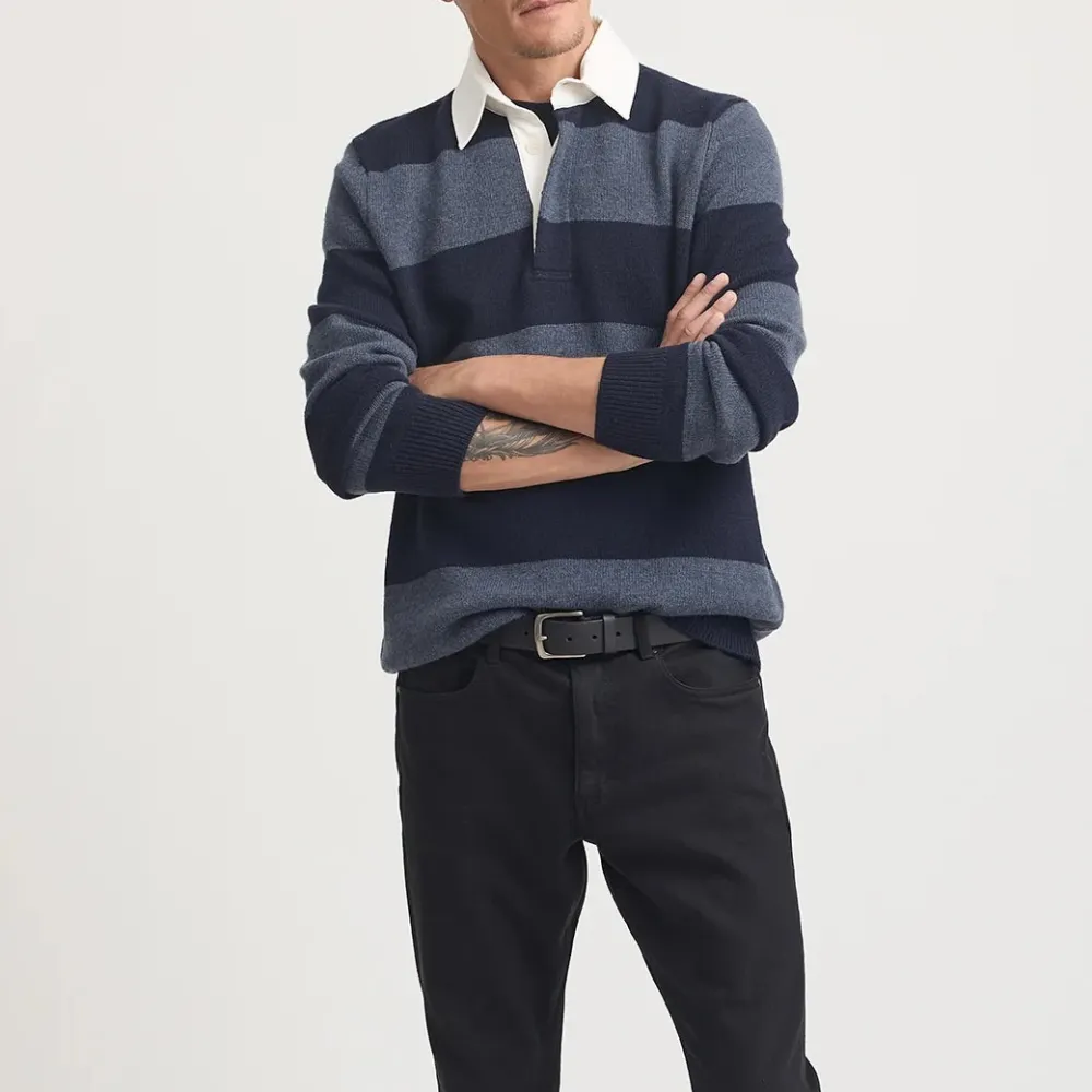 Men's Refined Striped Polo Shirt