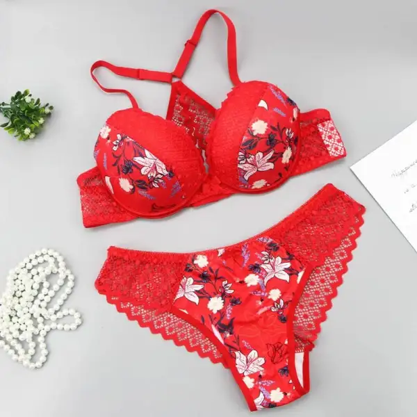 Floral Lace Support Lingerie Set