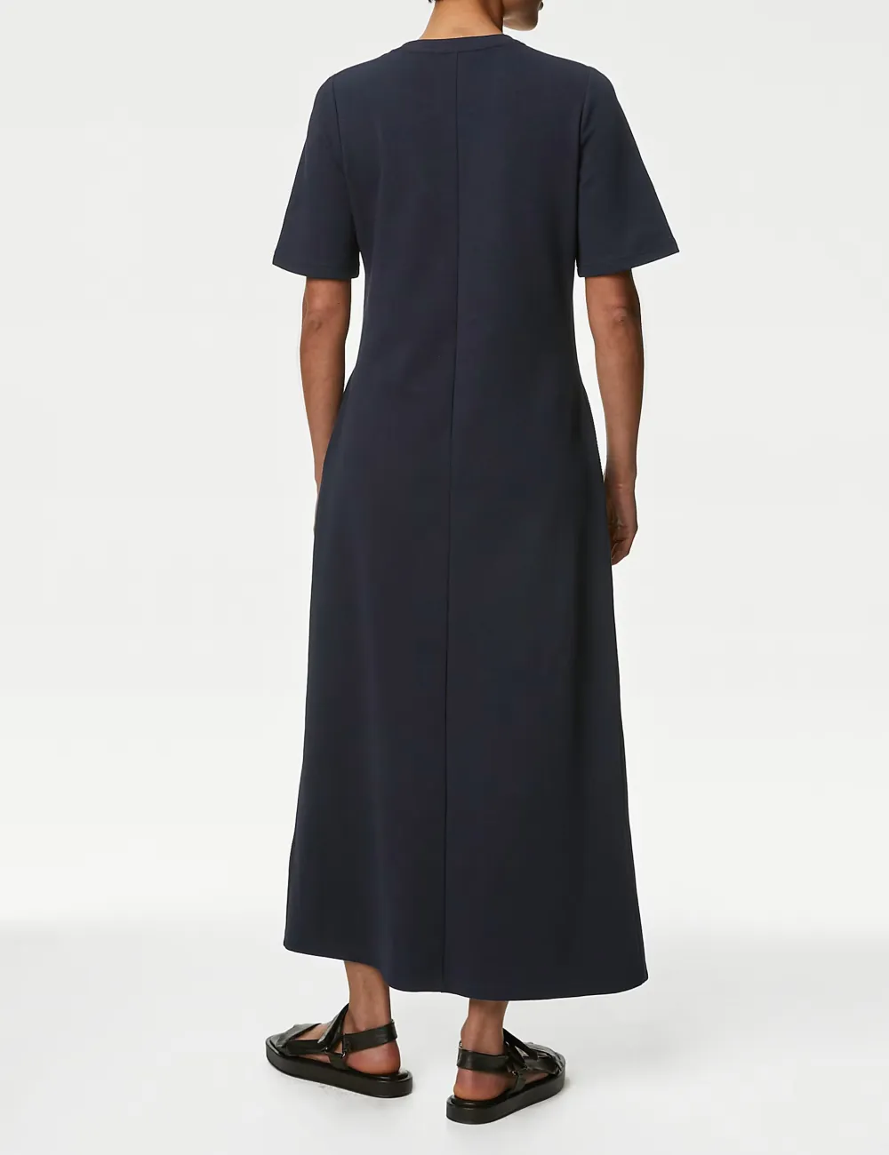 Cotton Rich Round Neck Maxi Dress