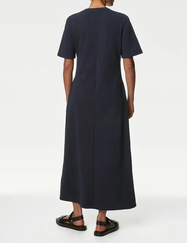 Cotton Rich Round Neck Maxi Dress