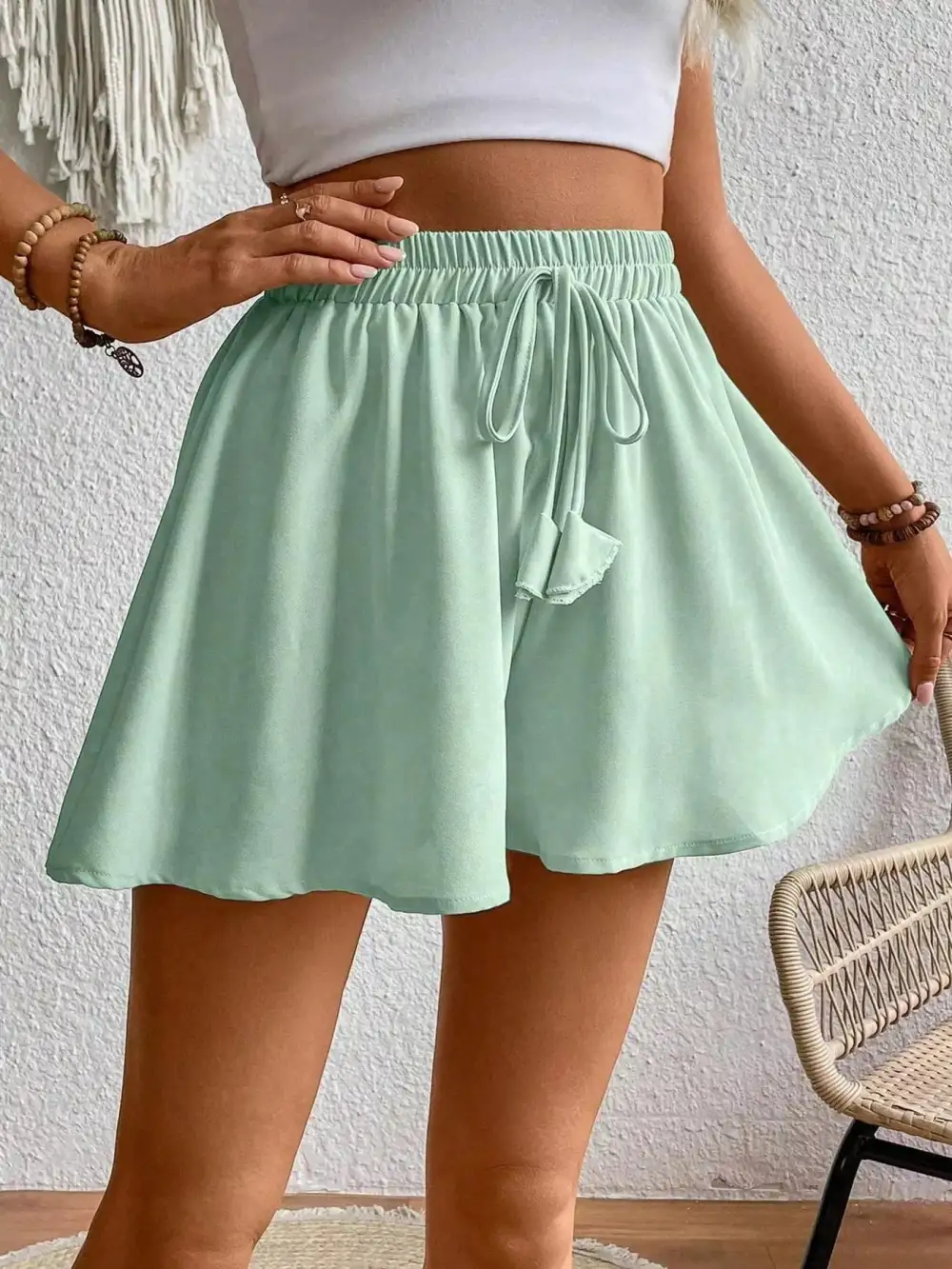 Drawstring Cotton Casual Shorts