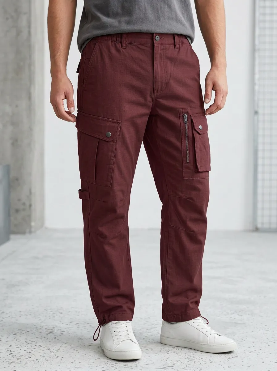 Men's Tactical Multi-Pocket Grey Cargo Pants