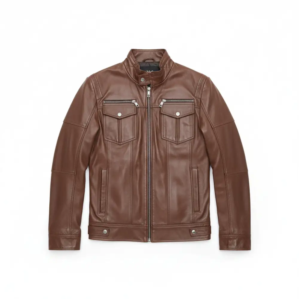 Everyday Leather Biker Motorcycle Multi Pocket Jacket