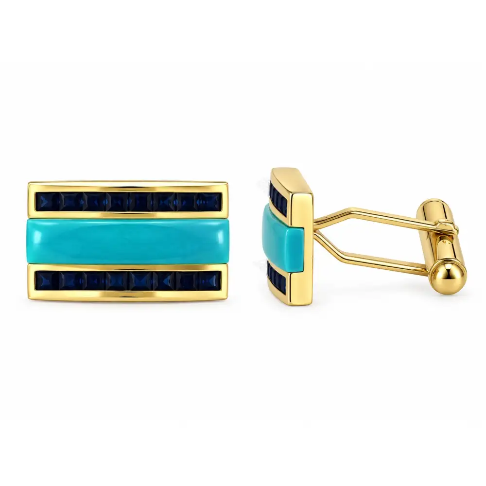 Sapphire Turquoise Cufflinks
