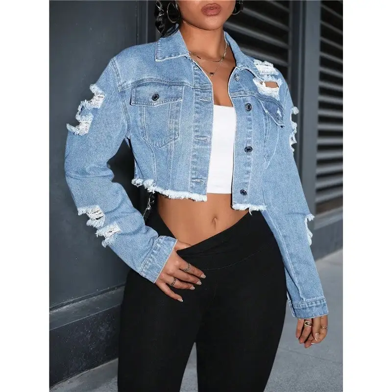 Lapel Denim Relaxed Outerwear Coat