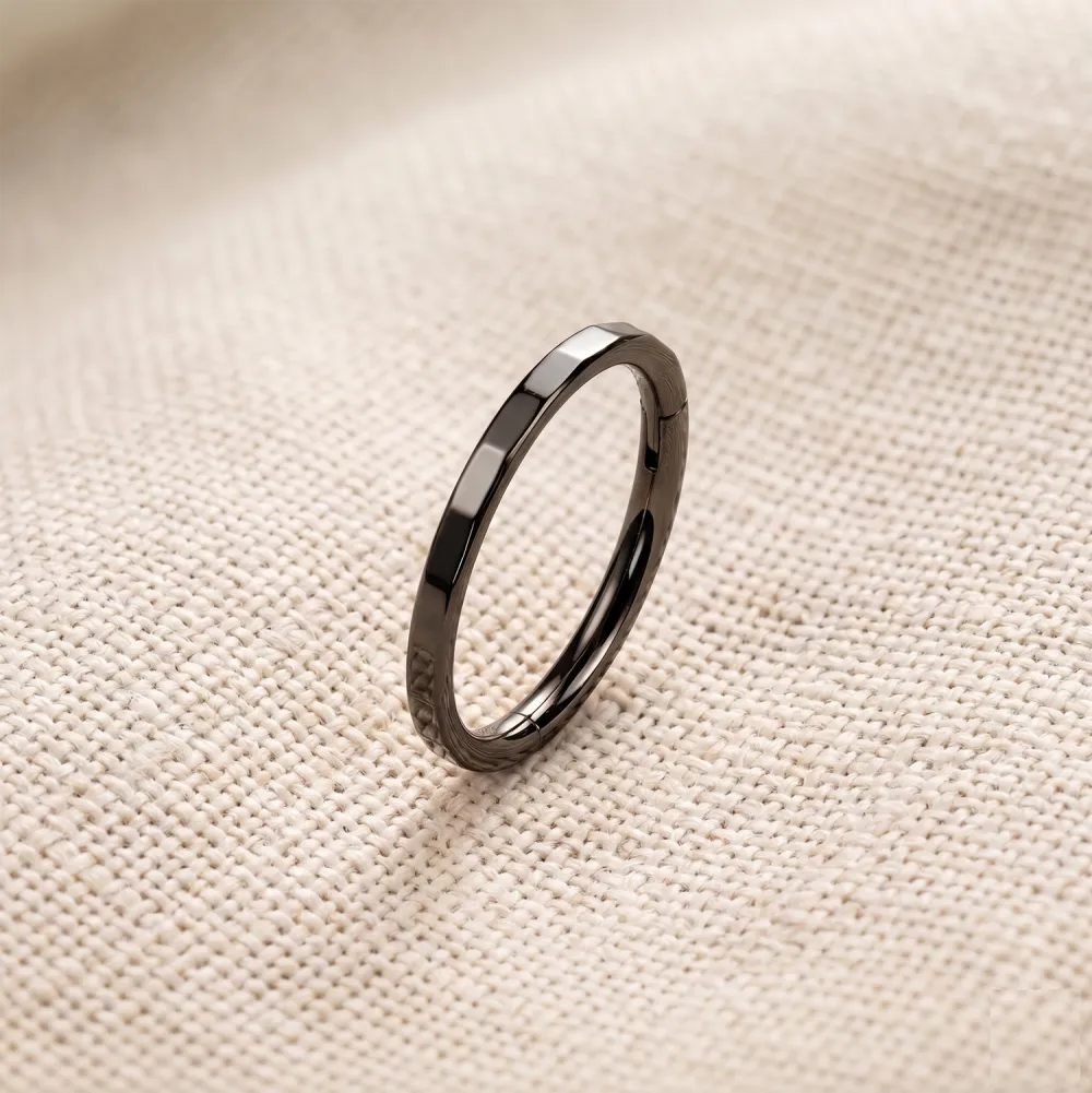Modern Titanium Hinged Hoop Ring