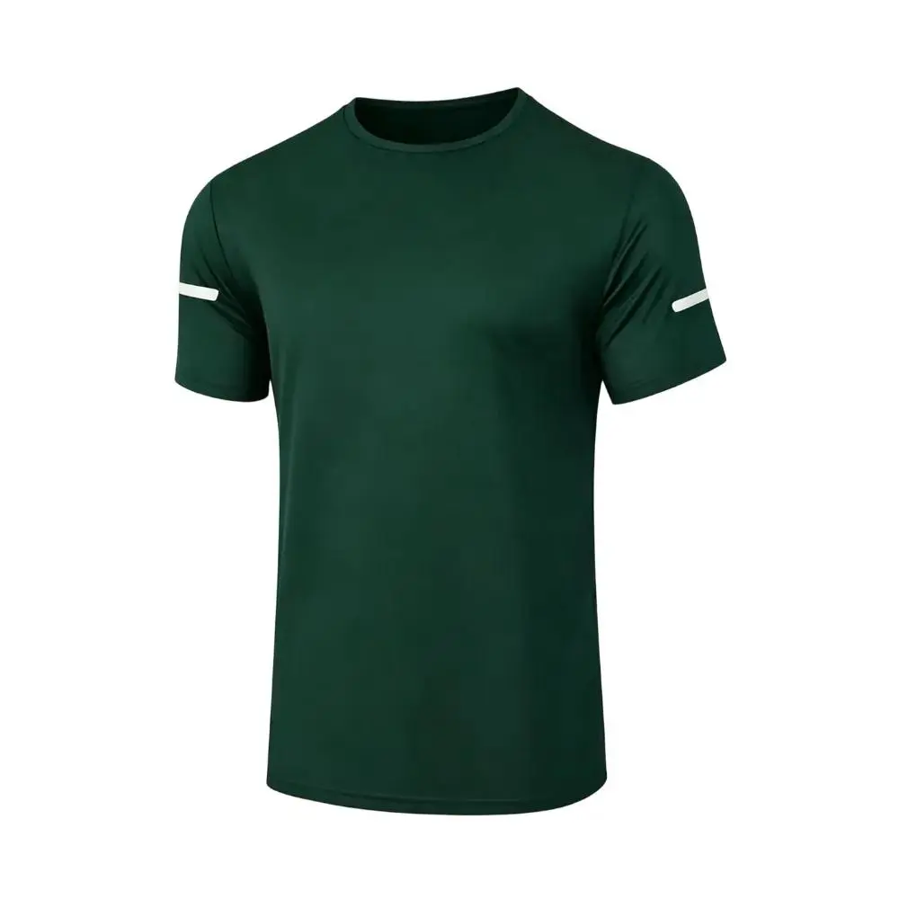 Men's Printed Reflective Striped Sports T-Shirt
