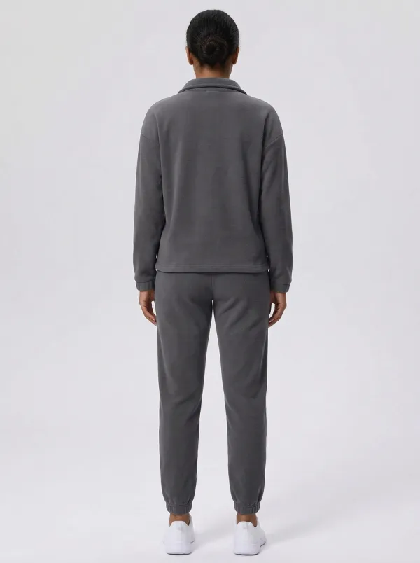 Women's Drop-Shoulder Half-Zip Warm Jogger Set