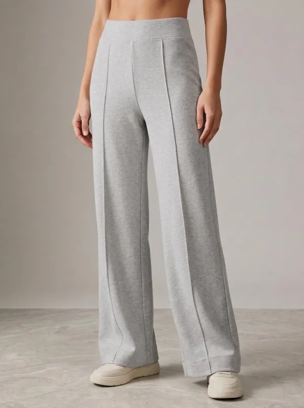 Women's Wide-Leg High-Waisted Seamed Sport Pants