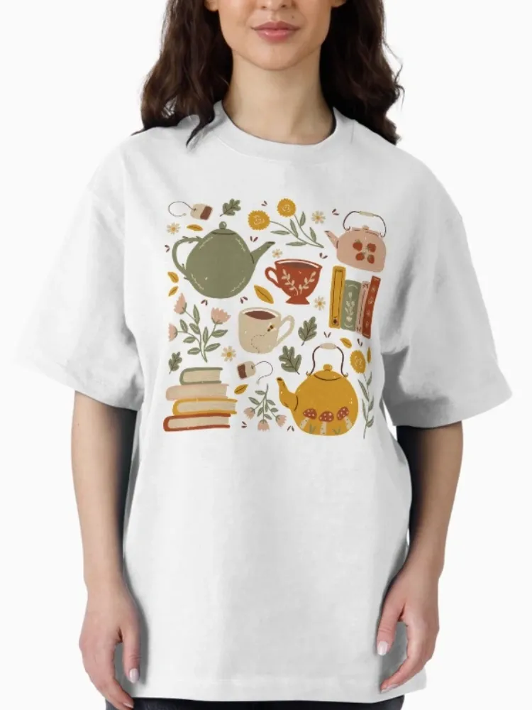 Women's casual light and fresh printed round-neck short-sleeved T-shirt