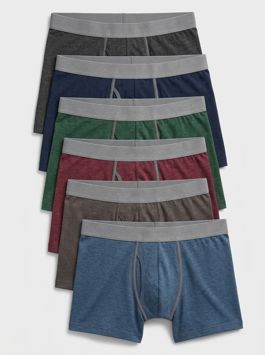Men's Heathered 6-Pack Boxer Briefs