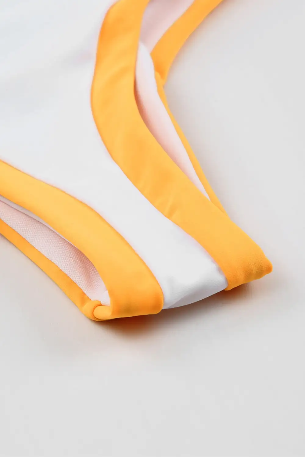 Swimwear Colorblock Trim Zip Front Long Sleeve Rash Guard Swimsuit