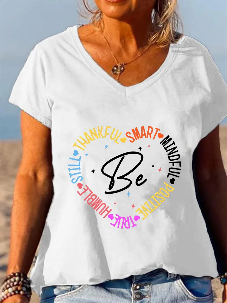 Be Thankful Themed V-Neck T-Shirts