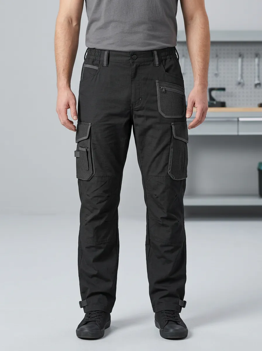 Unisex Multi-Pocket Tactical Work Pants With Reinforced Cargo Pockets