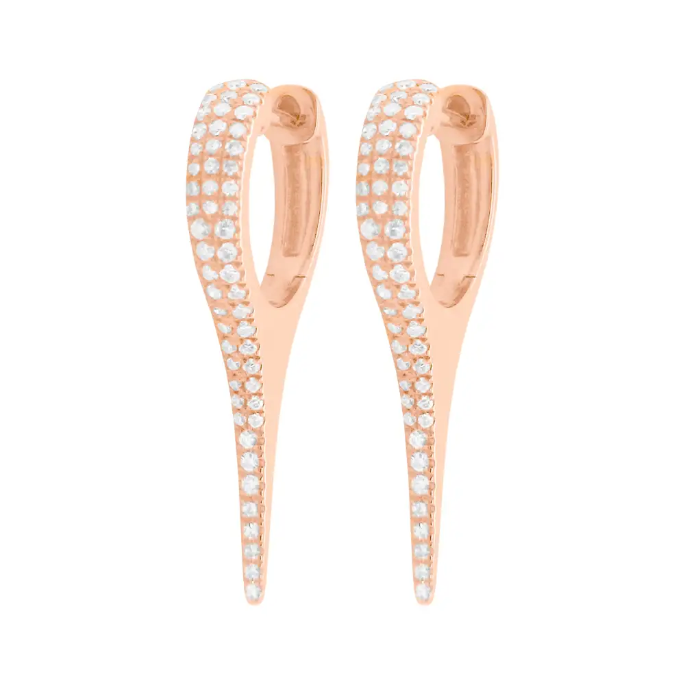 Layered Curved Gem Detail Earrings