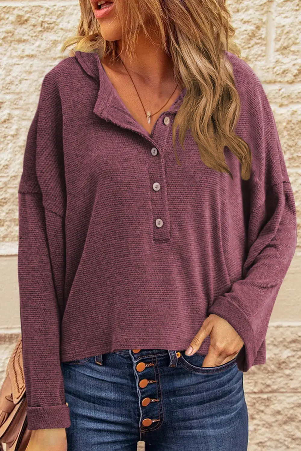 Buttoned Loose Long Sleeve Shirt