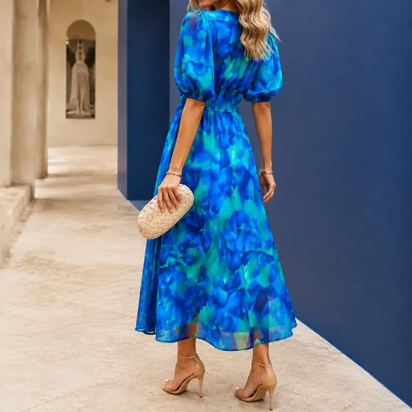 Printed A-Line Maxi Dress