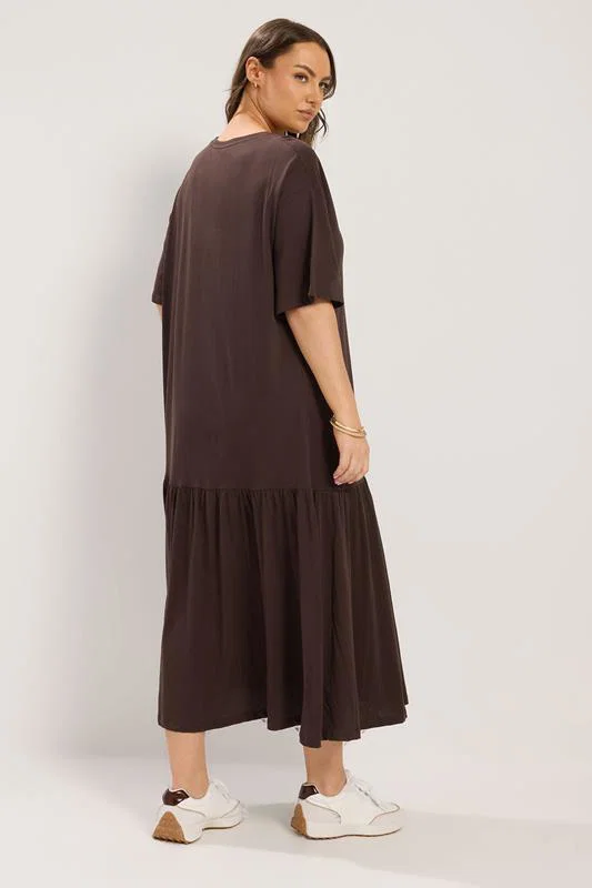 Chocolate Brown Maxi Dress detail 3