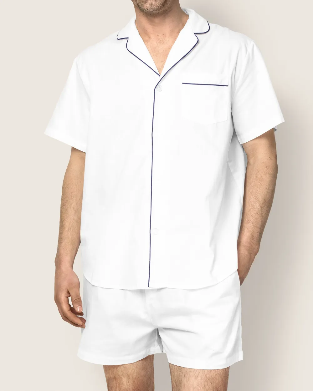 Twill Piped Pajama Short Set