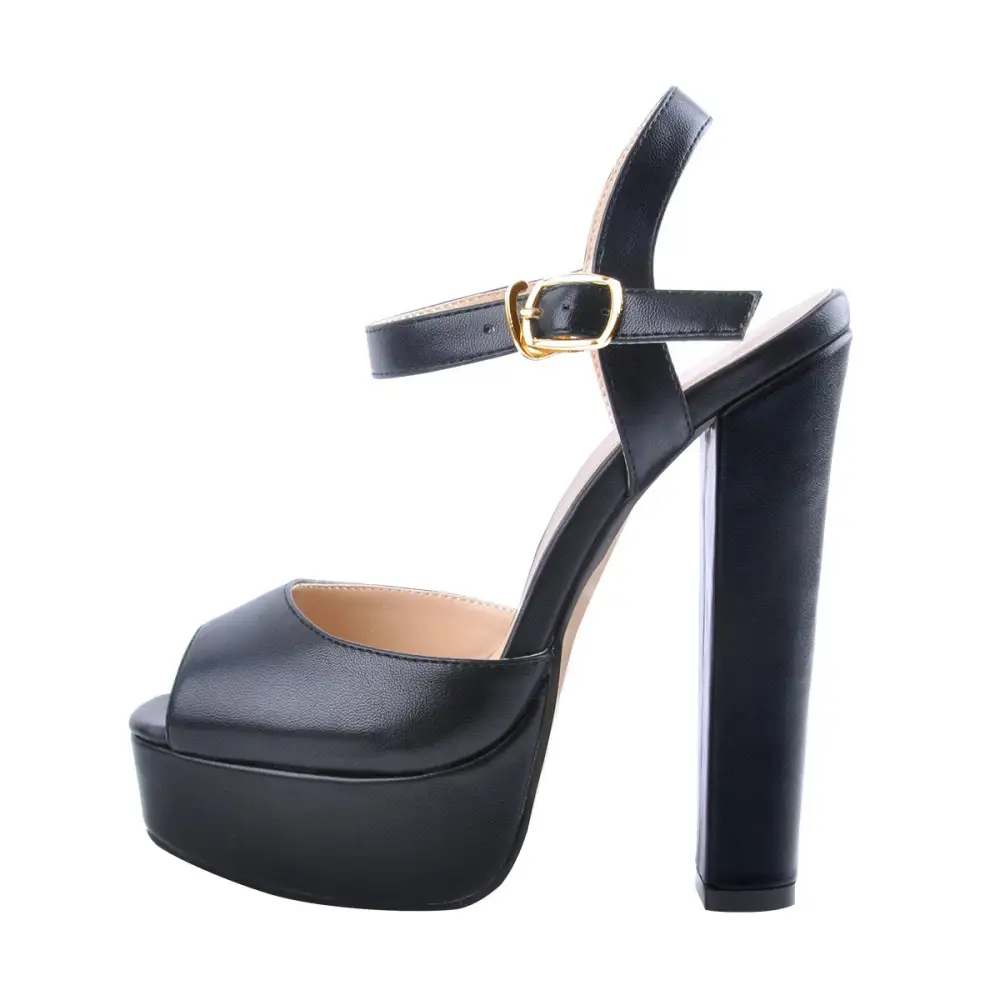Peep Toe Platform Chunky High Heel Sandals