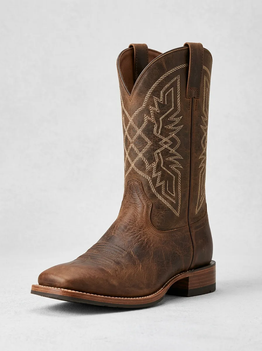 Traditional Embroidered Artisan-Look Western Boots