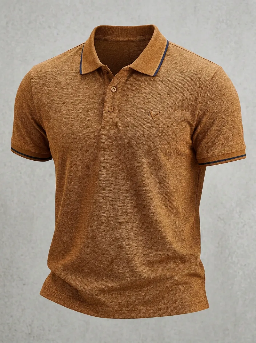 Refined Embroidered-Detail Men's Polo Shirt