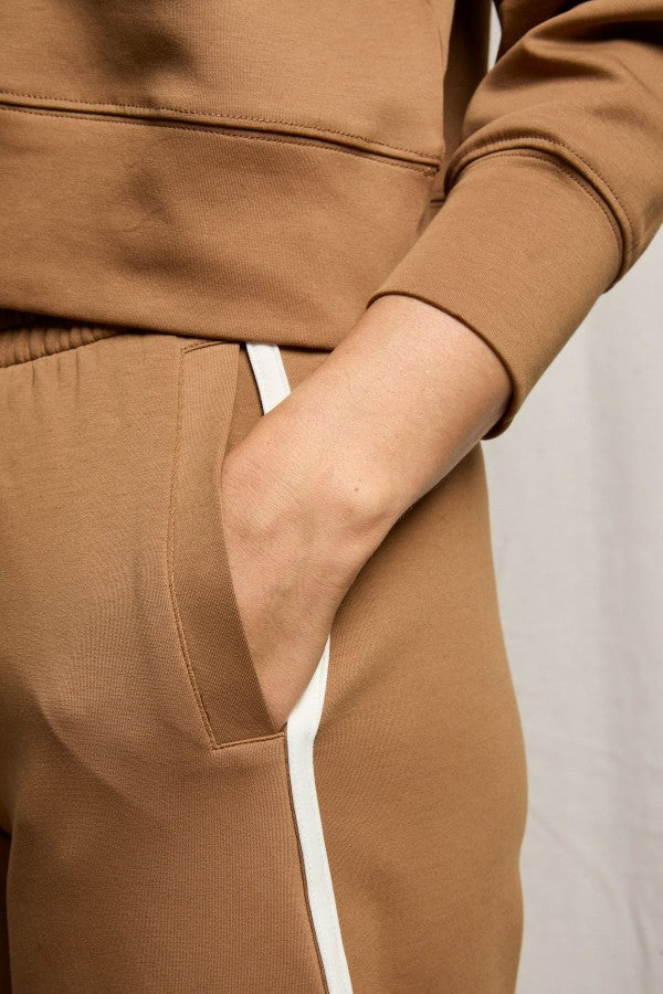 Camel Brown Wide Leg Knit Pants