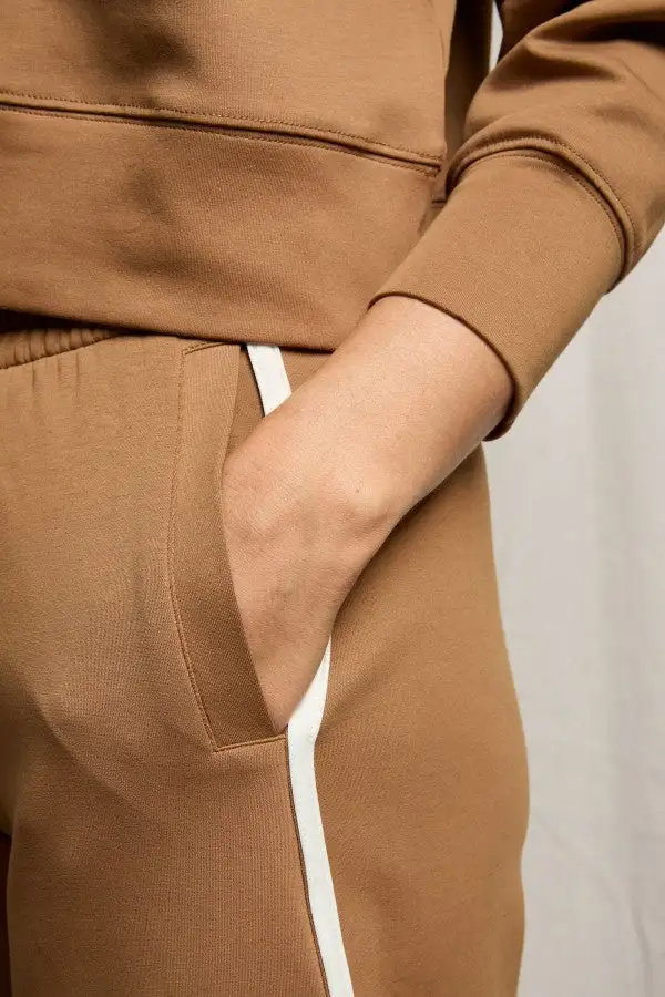 Camel Brown Wide Leg Knit Pants