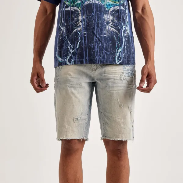 Streetwear Distressed Denim Shorts