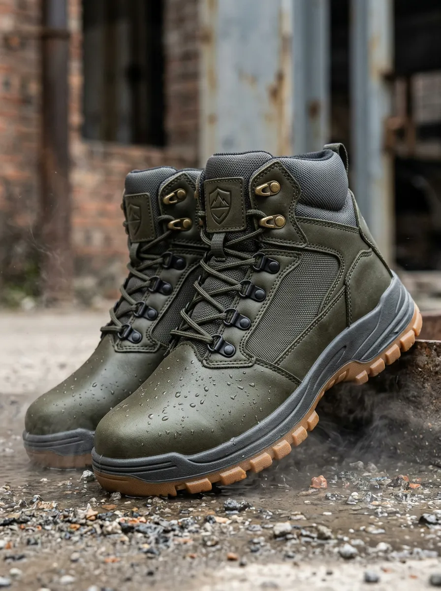 Unisex Outdoor Tactical Olive Green Waterproof Work Boots