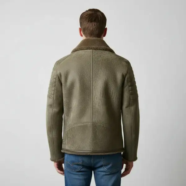 Classic Leather Biker Motorcycle Quilted Jacket