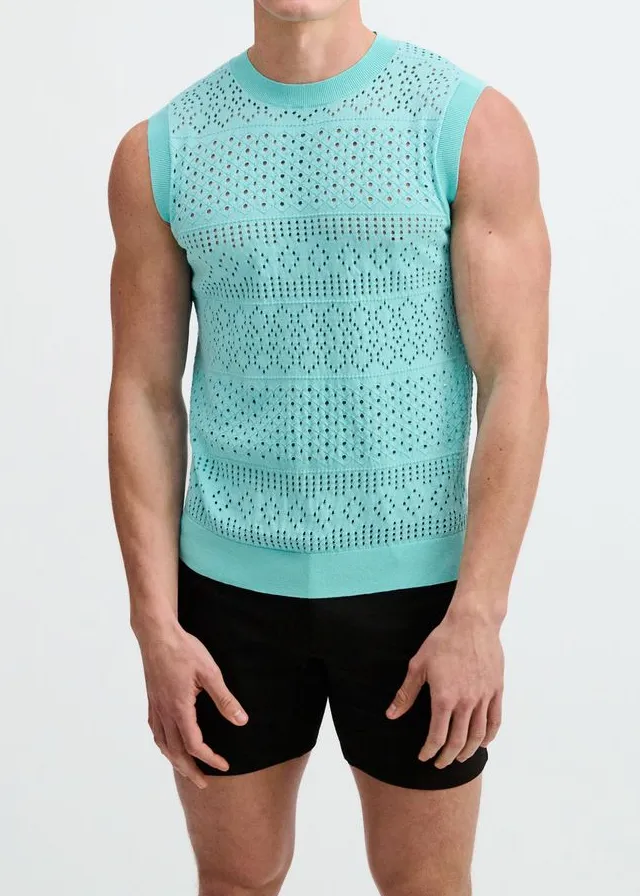 Balanced Pointelle Knit Vest