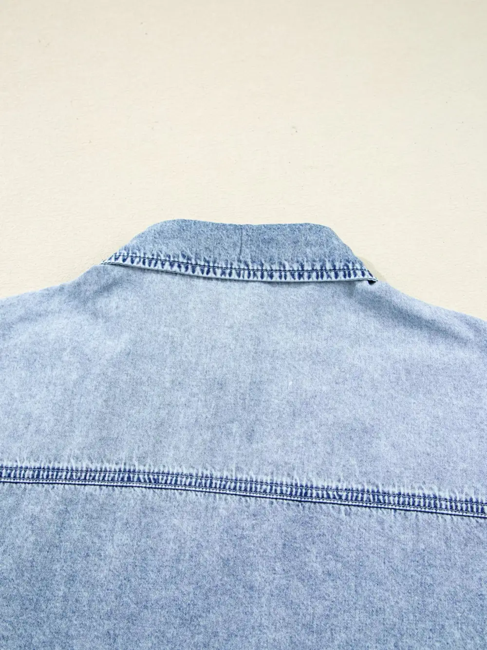Relaxed Shape Denim Pocketed Shirt Dress
