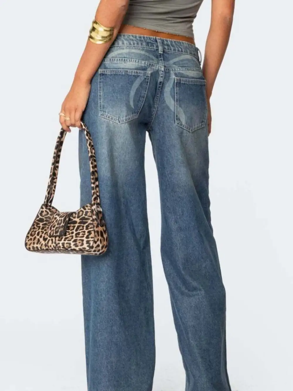 Wide Leg Stretch Cropped Jeans