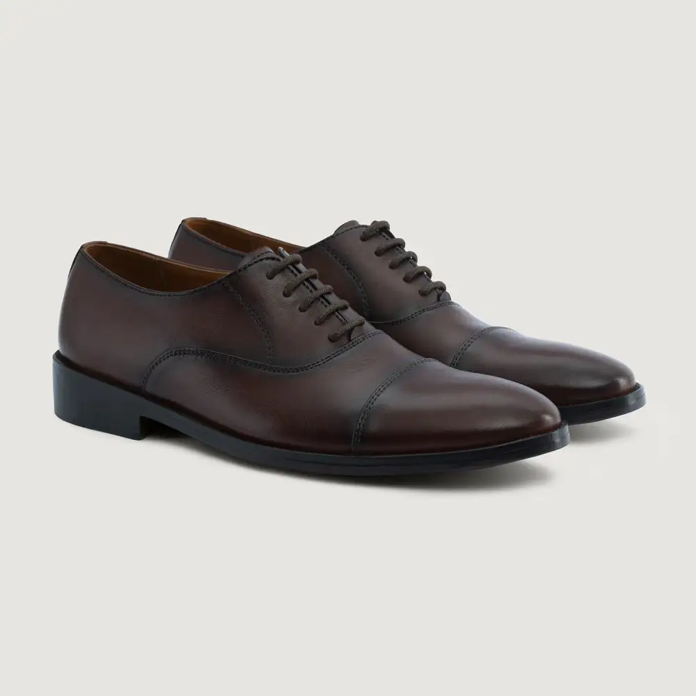 Burnished Brown Leather Loafers