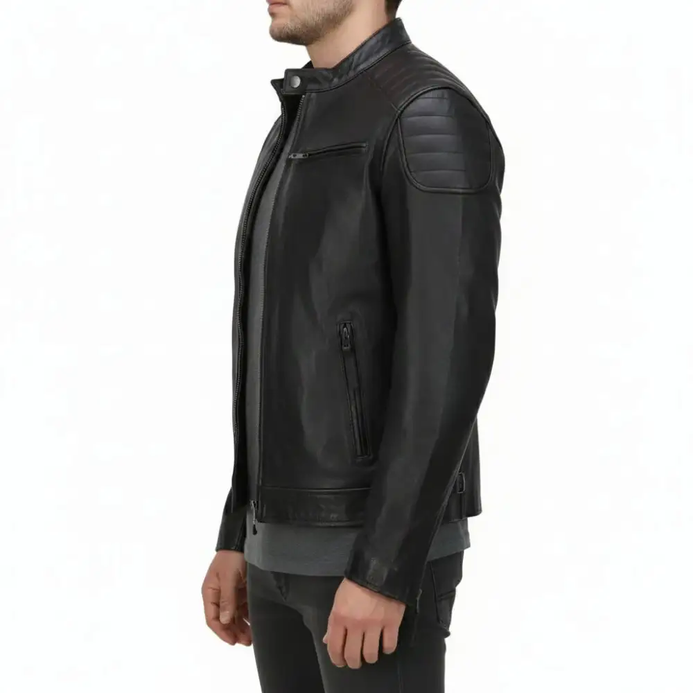 Functional Leather Biker Motorcycle Jacket