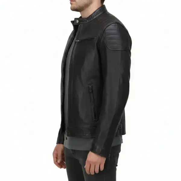 Functional Leather Biker Motorcycle Jacket