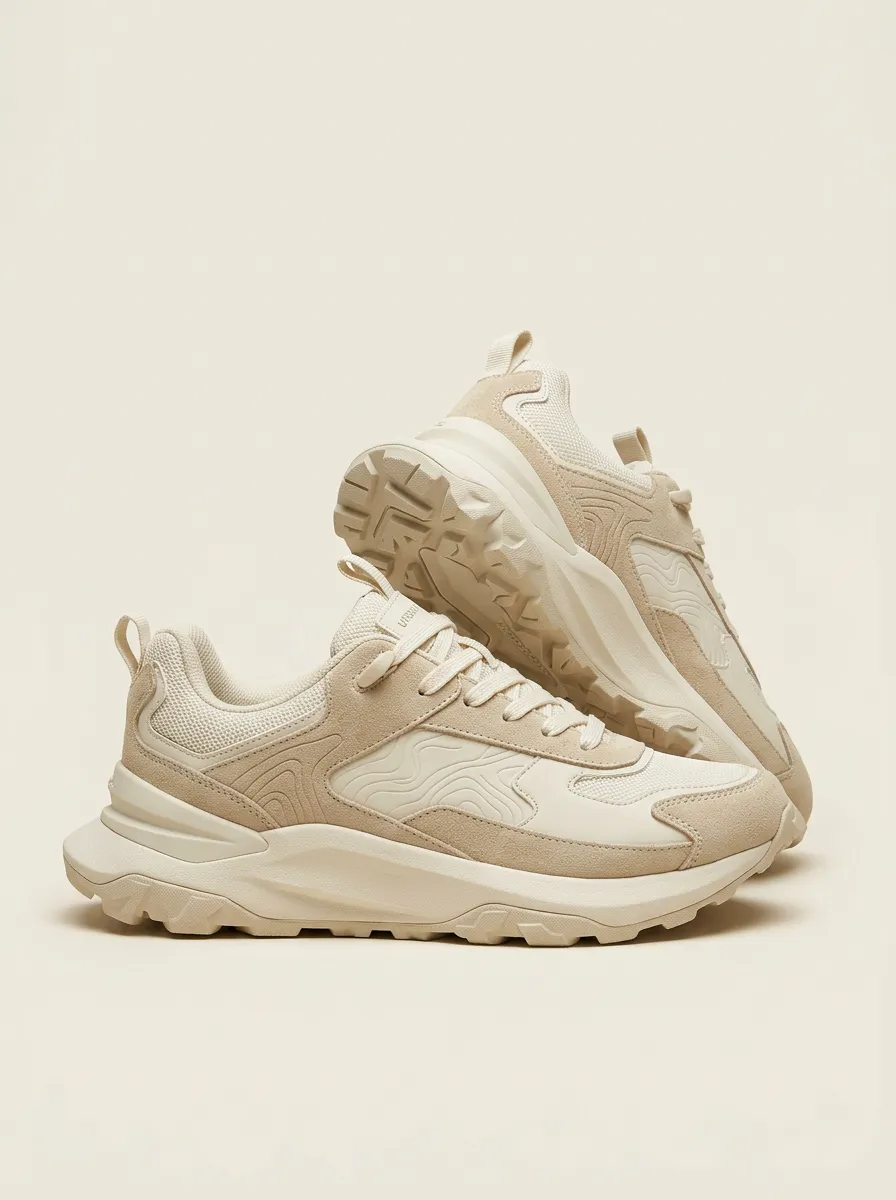 Outdoor-Inspired Topographic Casual Sneakers